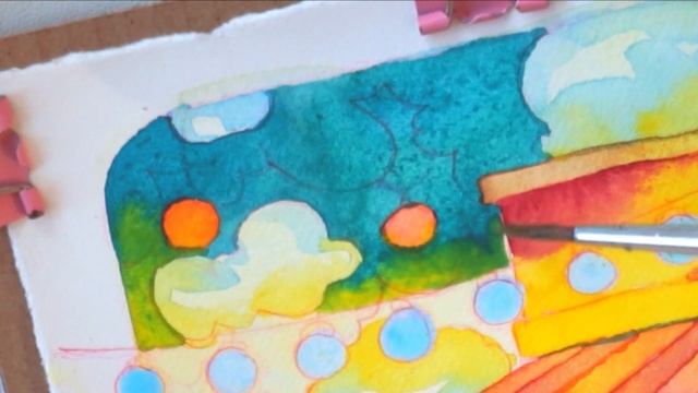 Relaxing watercolor painting process - Christmas night