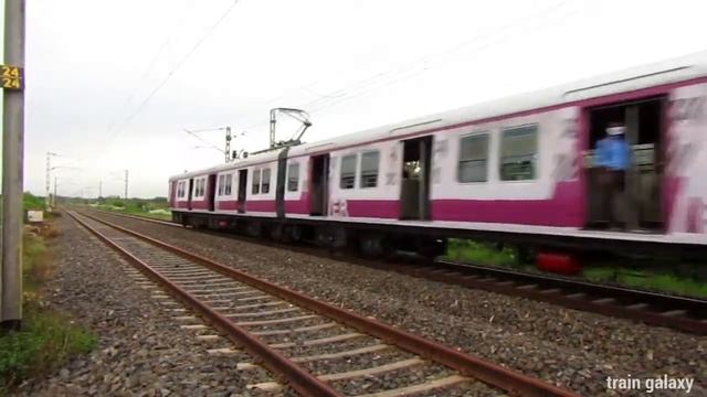 Very rare and special colour two EMU local train Rake | blue and yellow emu | yellow and purple emu