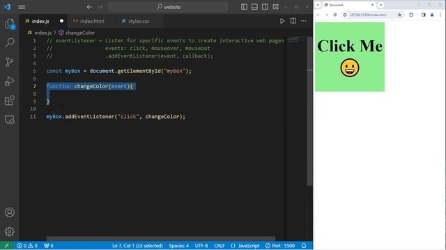 Learn JavaScript MOUSE EVENTS in 10 minutes _67