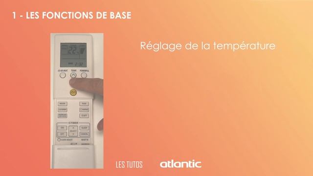 Comment utiliser ma télécommande avec un climatiseur mural Atlantic Fujitsu R32 gamme TAKAO ?