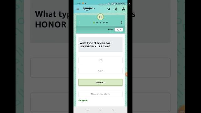 Amazon Honor Watches Quiz Answers Today || Win ₹4,000 Pay balance || 6 October 2020