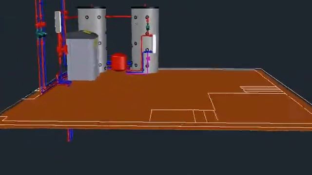 Монтаж топкової з тепловим насосом IDM Австрія - 3D візуалізація