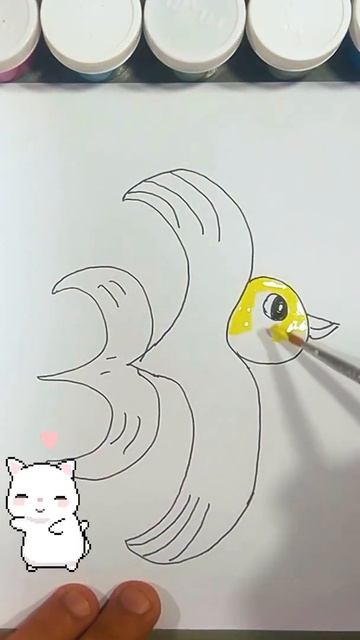 Bolalar uchun qushlarni chizish Drawing birds for children Рисование птицы для детей #shorts