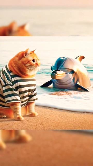 The shark helped the cat! 🙀 #cute #cat #kitten