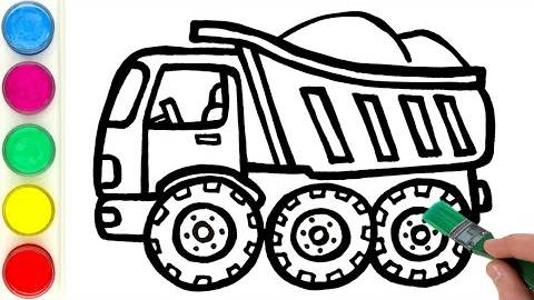 Рисуем самосвал. Учимся рисовать. Детям и начинающим
