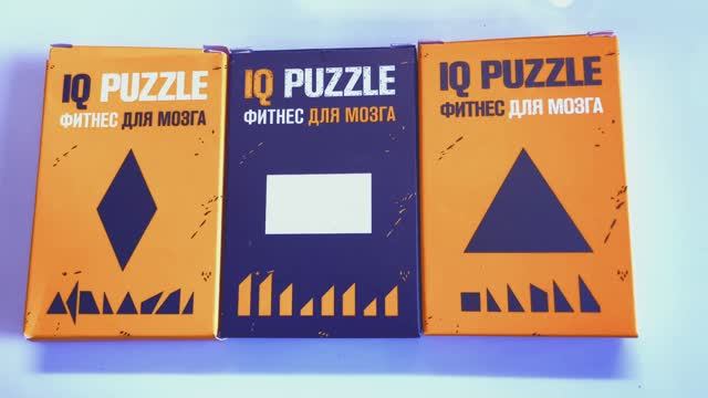 IQ Puzzle Головоломка Пазл Ромб 8 деталей Прямоугольник 8 деталей Треугольник  6 деталей Решение