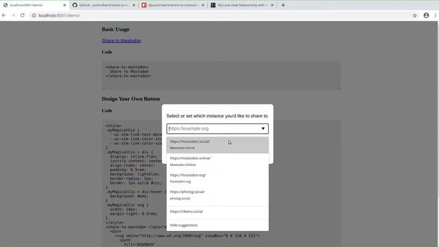 Demo: share-to-mastodon web component