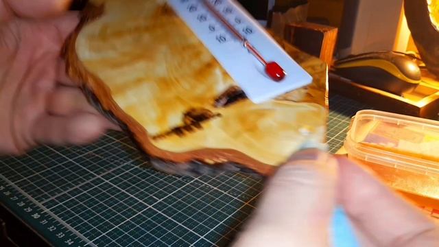 Обычный комнатный термометр и кусочек берёзового капа!