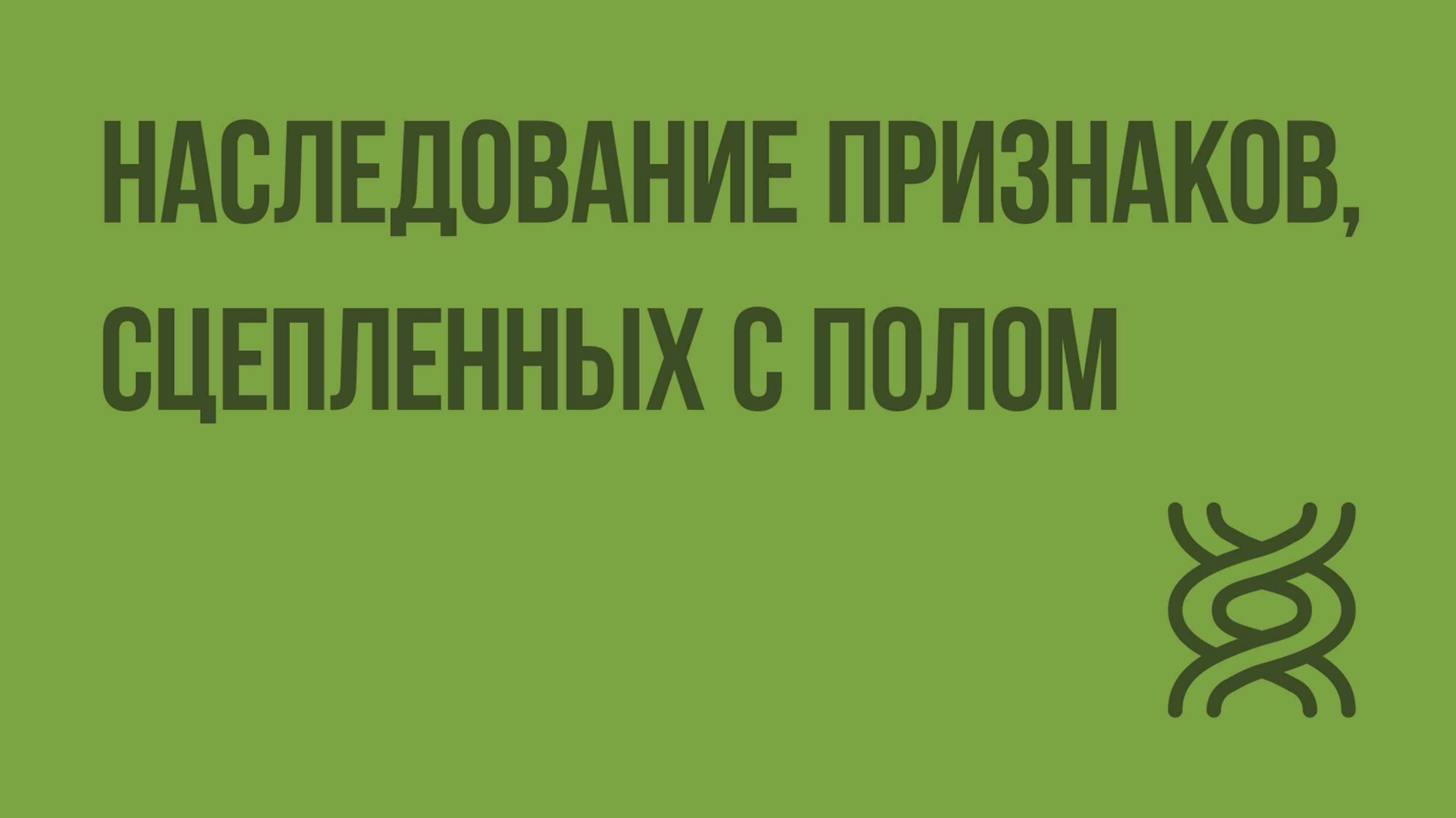 Наследование признаков, сцепленных с полом. Видеоурок по биологии 9 класс