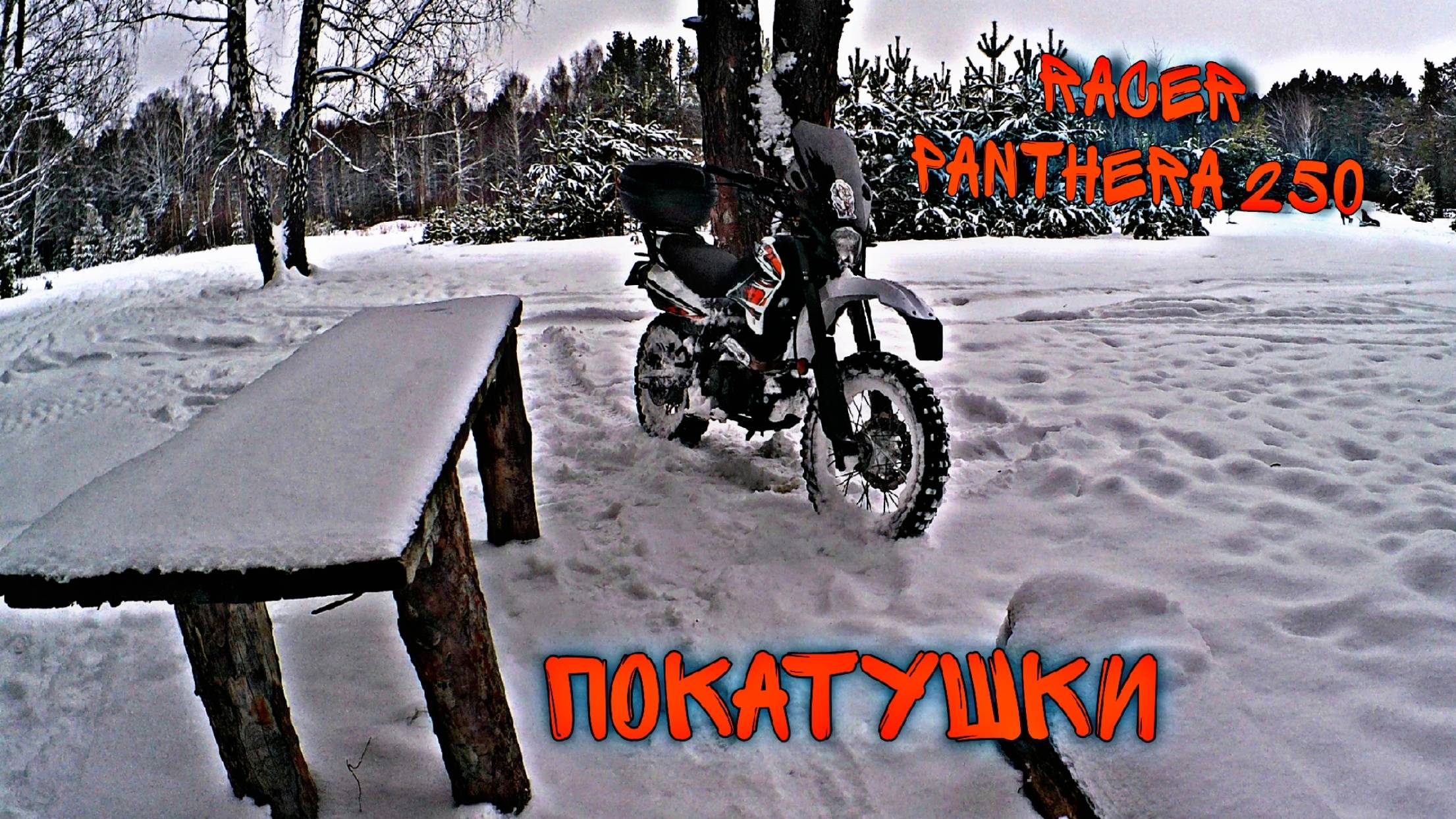 Поездка в лес зимой на эндуро мотоцикле\Racer Panthera 250.