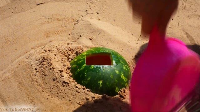 EXPERIMENT: COCA COLA VS MENTOS IN A WATERMELON UNDERGROUND!!!