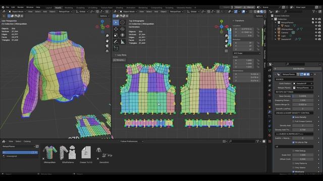 2. RETOPO PLANES  IN DEPTH MD Export 3DtoPatterns Auto Density