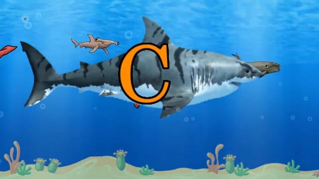 Megalodon Teaching the Russian Alphabet in Capital Letters Language Video for Kids