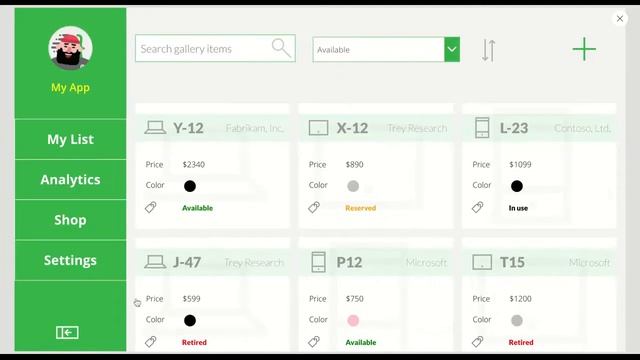 Adjustable side menu in MS Powerapps