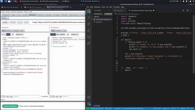3. Lab 2 - Blind OS command injection with time delays