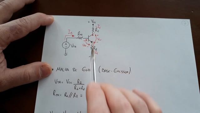 Resolução do circuito (BJT #2) Emissor-Comum Polarização por Divisor de Tensão