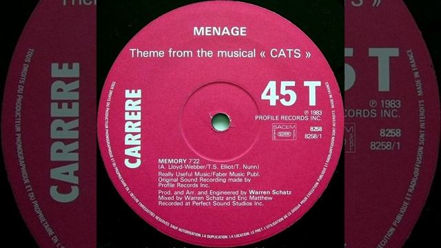 Menage - Memory (from the musical 'Cats')