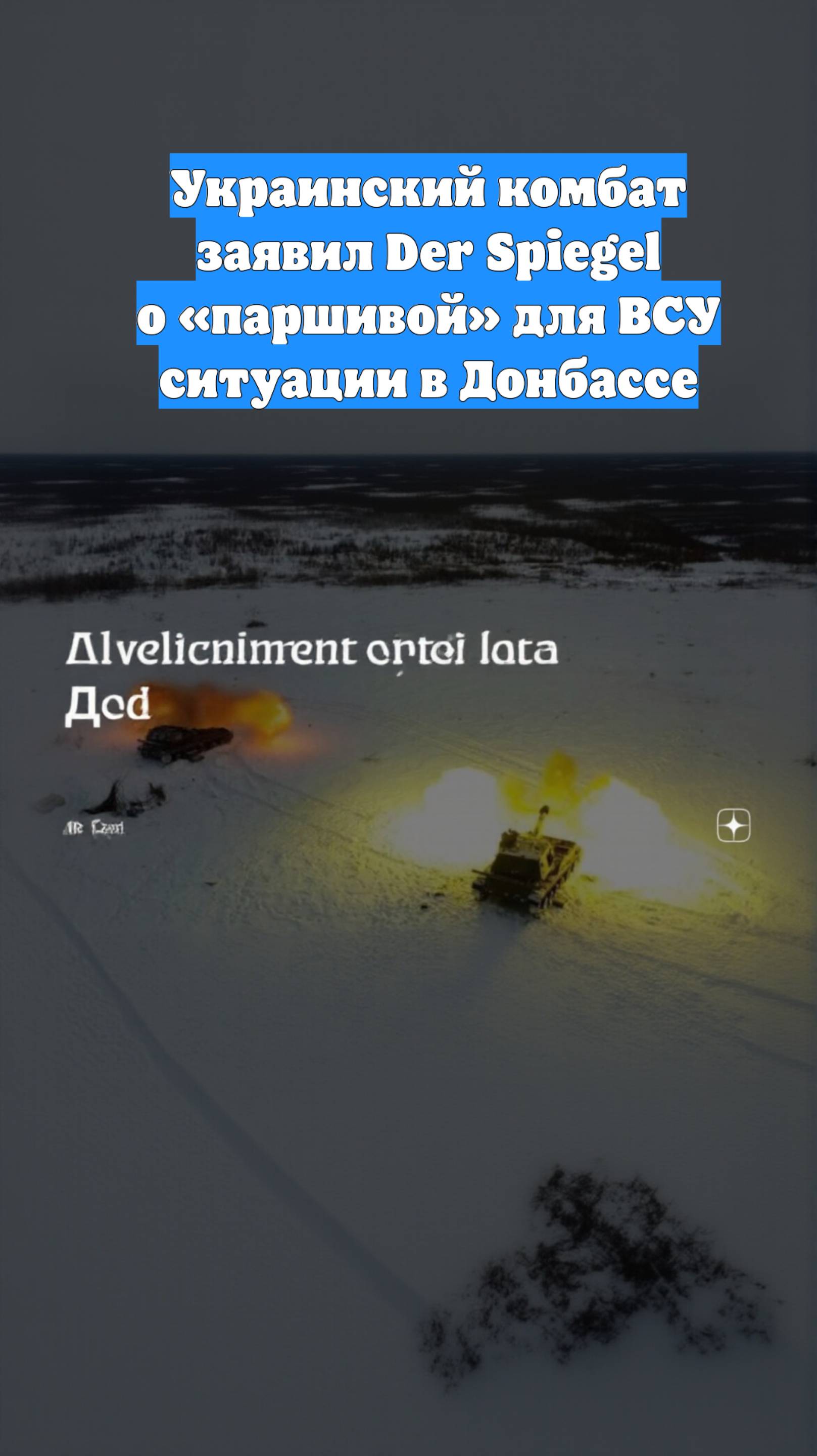 Украинский комбат заявил Der Spiegel о «паршивой» для ВСУ ситуации в Донбассе
