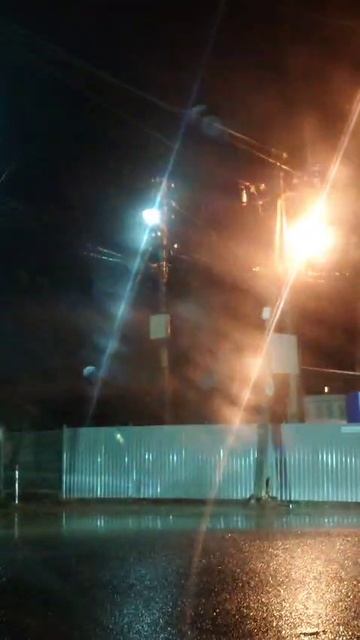 в Знаменском горит трансформатор