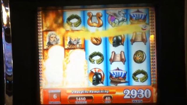 ZEUS II Penny Video Slot Machine with "BIG WIN" FREE SPIN BONUS Las Vegas Strip Casino