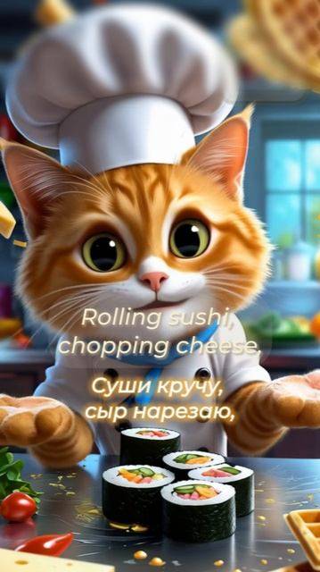 Кот – король кухни.