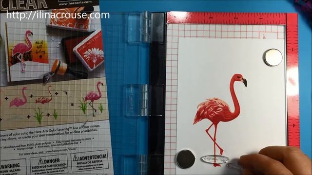 Hero Arts color Layering Flamingo meets mini MISTI