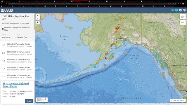 Southern California Earthquake activity. Friday Earthquake and Solar Weather report. 4/28/2023