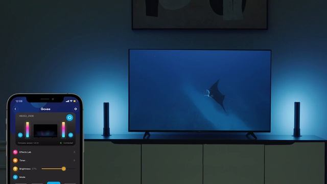 Световые панели Govee RGBICWW WiFi + Bluetooth Flow Plus Light Bars (диагональ менее 40") H60563D1