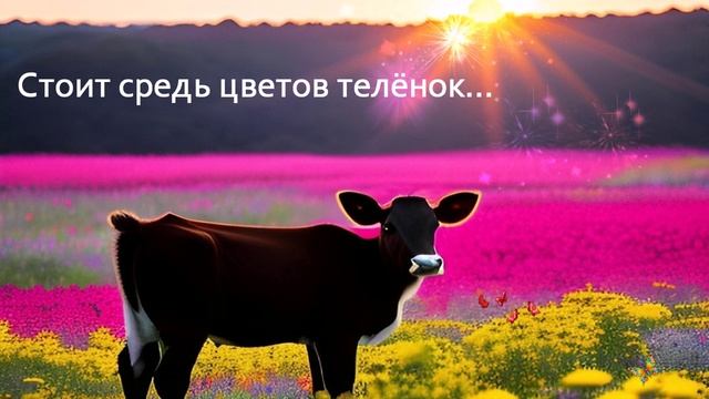 Стоит средь цветов телёнок... ДУША К ДУШЕ