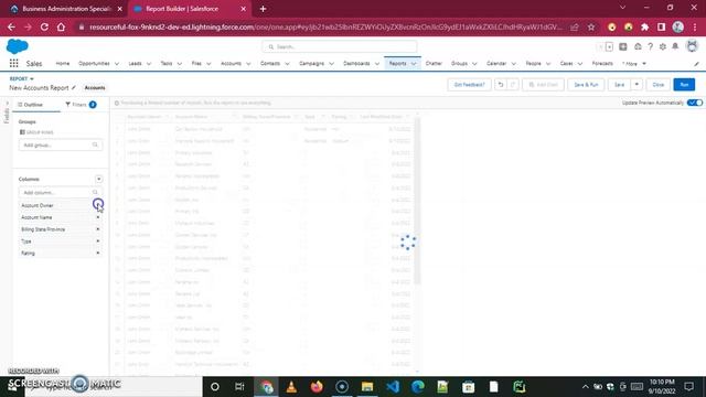 Business Administration Specialist|| Create reports and dashboards|| Part 1|| Challenge 4