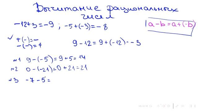Вычитаем рациональные числа легко!