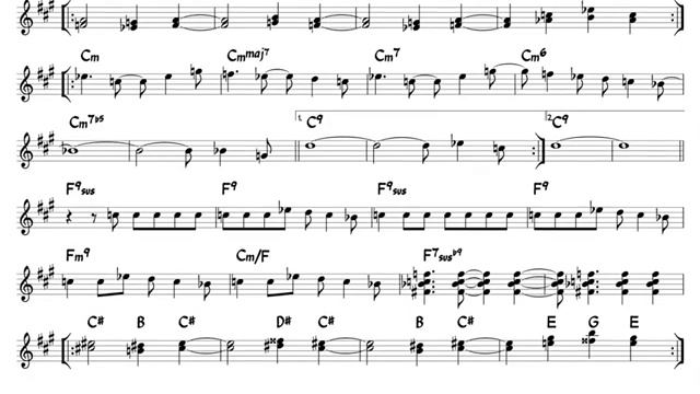 Stone Flower (Jobim) Backing track   score for Eb alto instruments(360P)