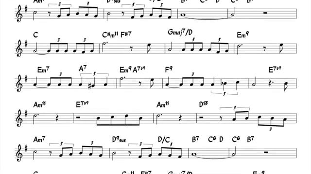 Sucedeu Assim (Jobim) Backing track   score for Eb alto instruments(360P)