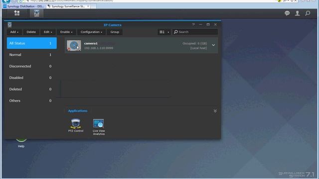 Synology add SW 1080P PTZ camera optional video