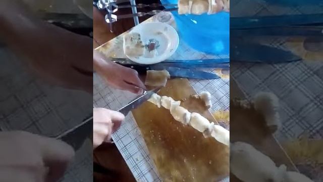 Как приготовить шашлык из свежий картошки с салом 1 часть