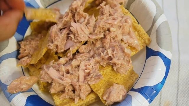 eat Sun Chips with Canned Tuna (in vegetable oil) - they go well together