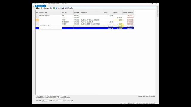 How to Generate Ledger report in LOGIC ERP ?