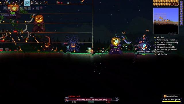 Pumpkin moon with chaos candle..... (Calamity mod)