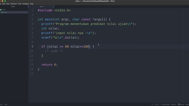 Ngabring | Coding Challenge 30 Days | #26 Menentukan Predikat Nilai pake C