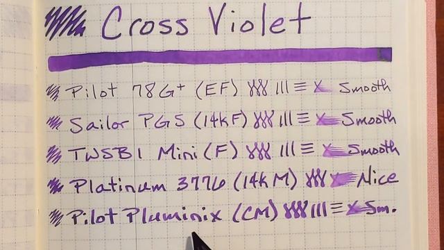 Cross Violet and Fountain Pens