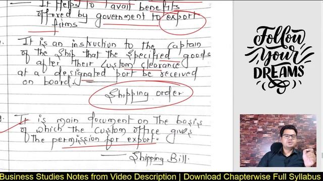 CH 10 International Trade | Important Question with Answer | Business Studies Class 11 Full Syllabu