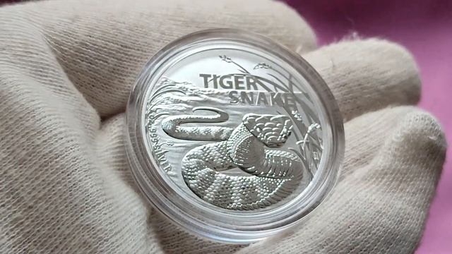 1 доллар 2023 Австралия Тигровая змея 1 oz серебро 999