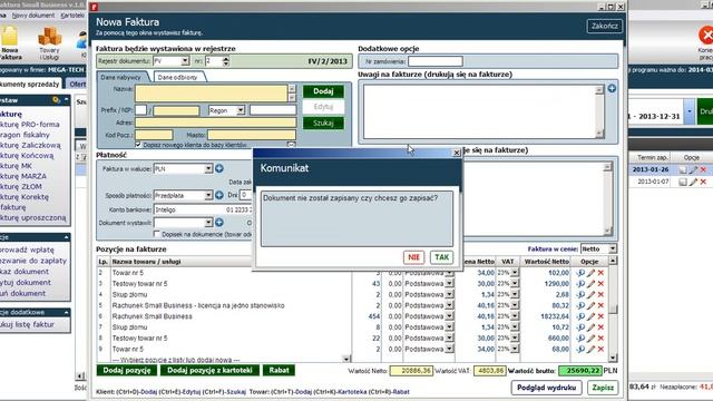 Aktualizacja - Faktura Small Business ver 1.0.30.0