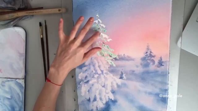 “The winter time” #sketch #watercolor #drawing #aquarelle #art#artist #watercolorpainting #акварель