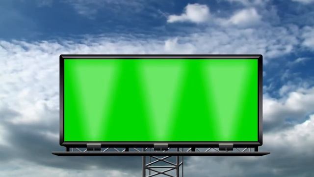 billboard in the open cloud 03 in green screen free stock footage