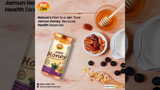 Sweetness in simplicity – Pure and Natural Jamun Honey, a jar full of health and happiness!