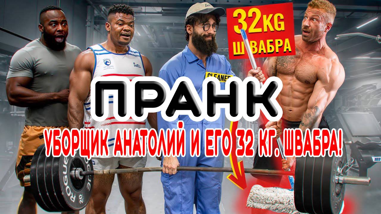 Уборщик Анатолий с 32 КГ Шваброй в Зале ПРАНК | Gym Prank