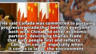 Trudeau: China trade pact should reflect 'Canadian values'
