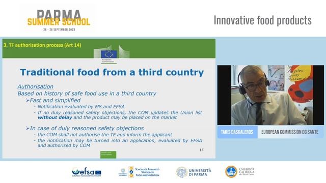 Parma Summer School 2023 Day1: Chapter 1 - Safe innovative food products