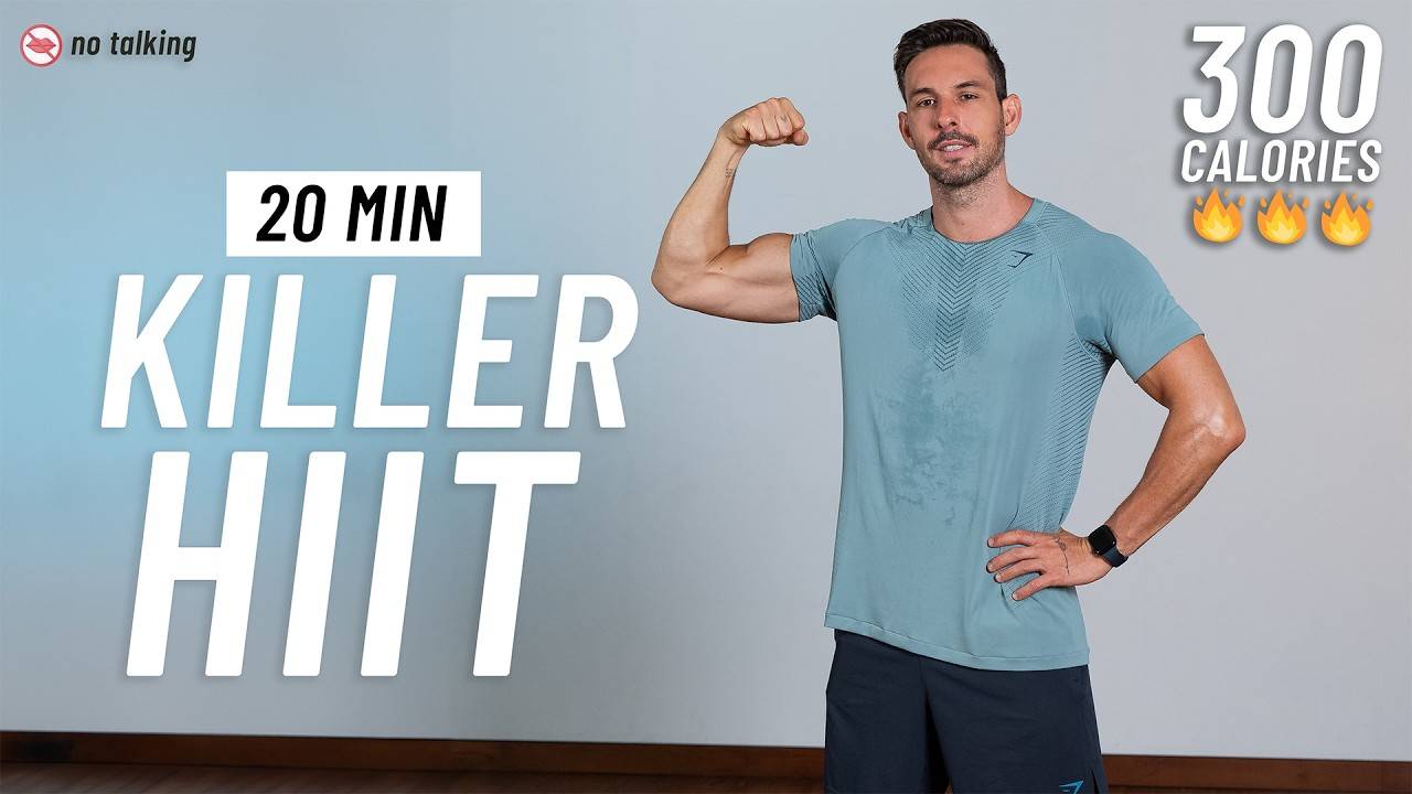 20-МИНУТНАЯ УБИЙСТВЕННАЯ ТРЕНИРОВКА HIIT - Для всего тела, без оборудования, без повторов